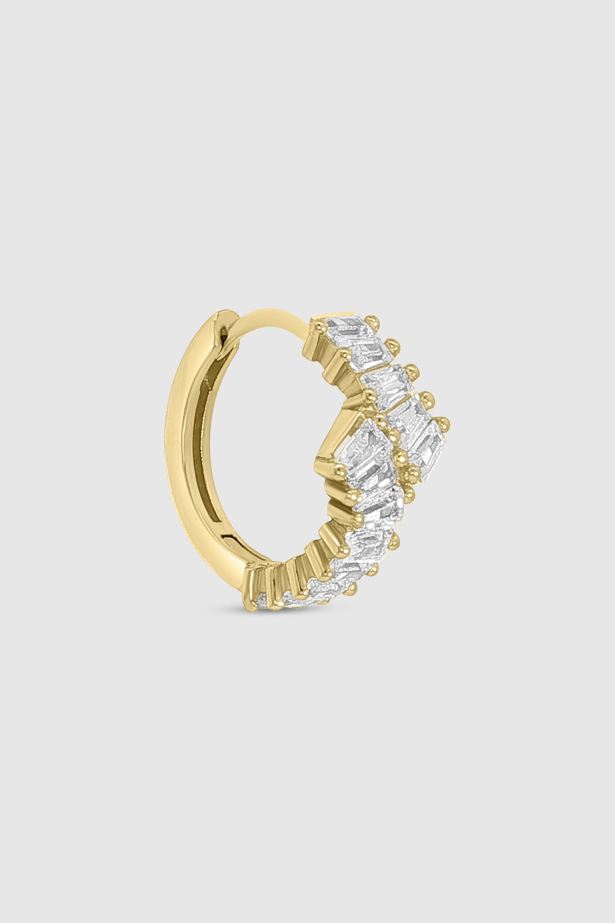 Offset Crystal Huggie