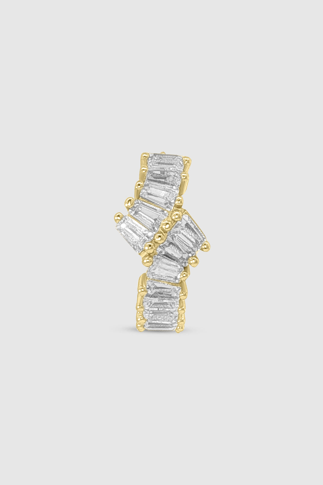 Offset Crystal Huggie
