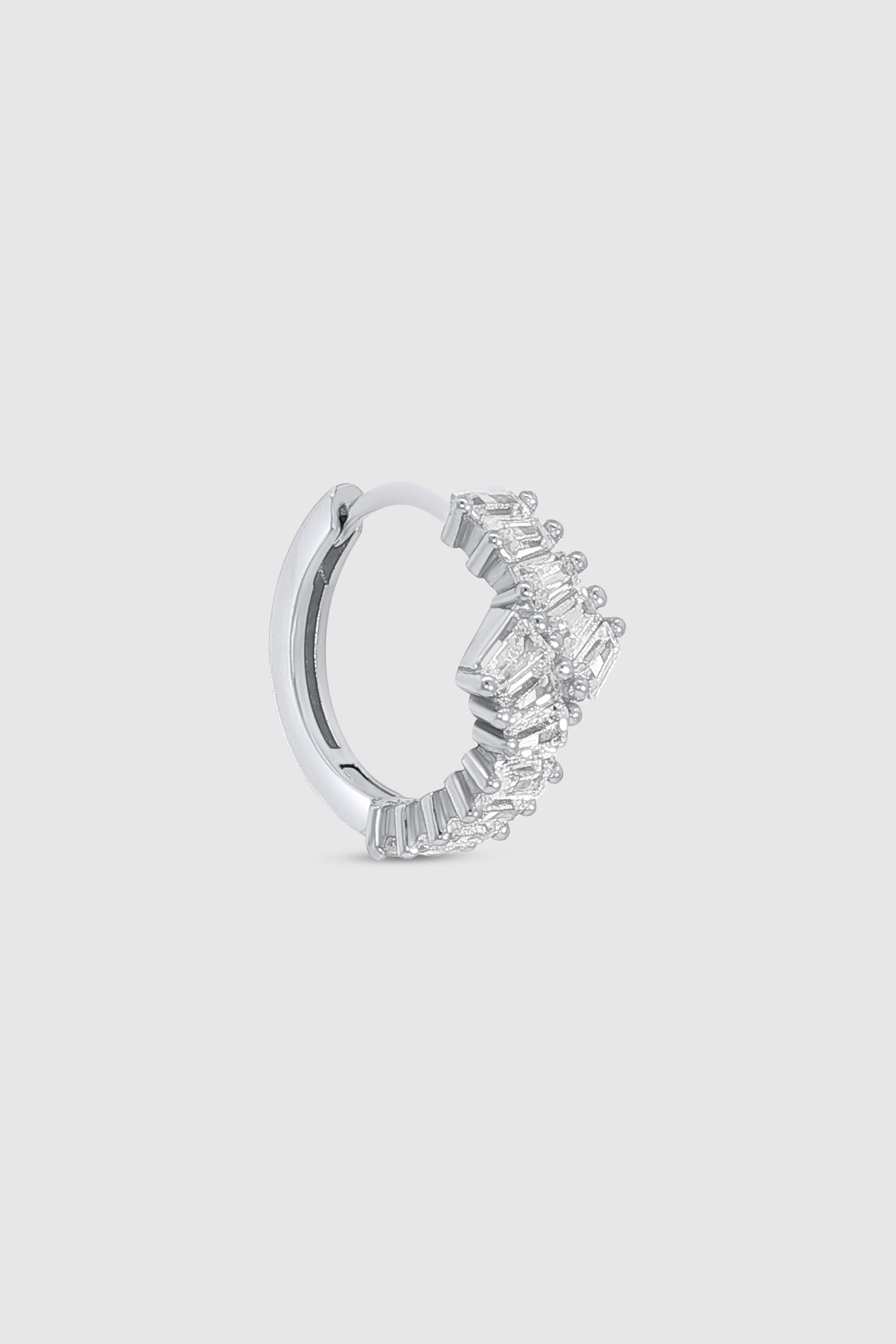 Offset Crystal Huggie