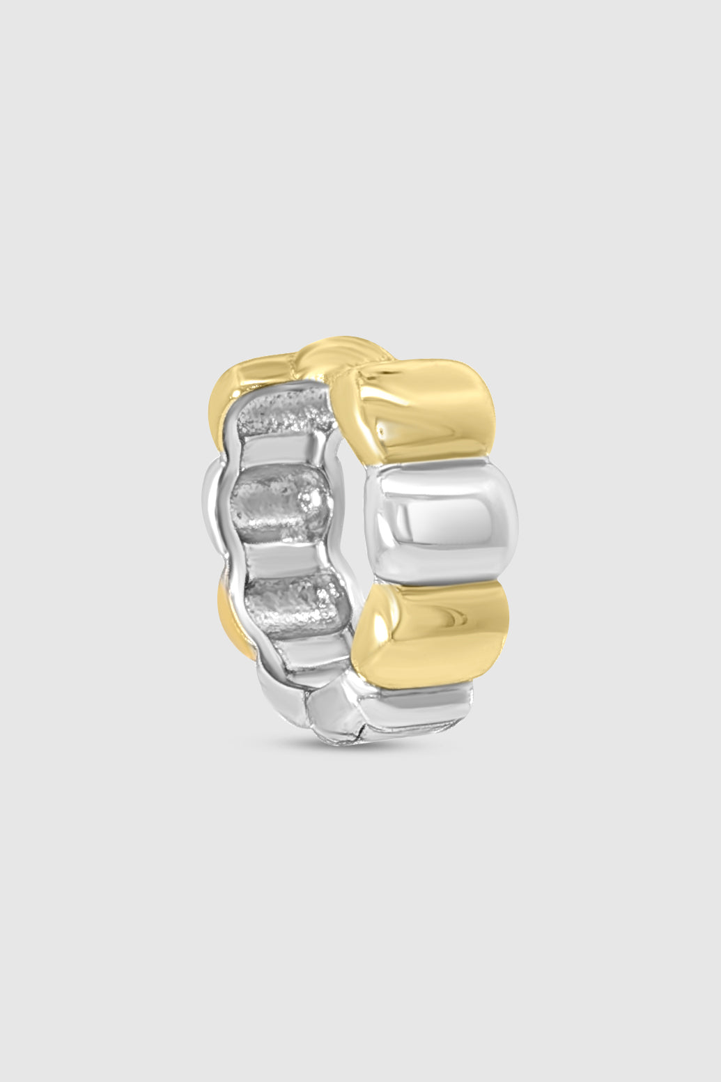 Two Tone Stacked Huggie