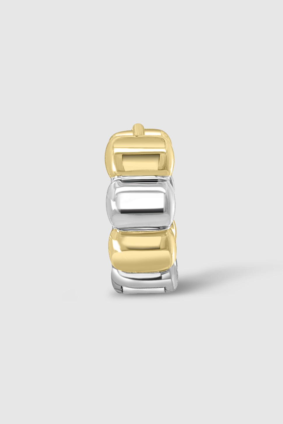 Two Tone Stacked Huggie