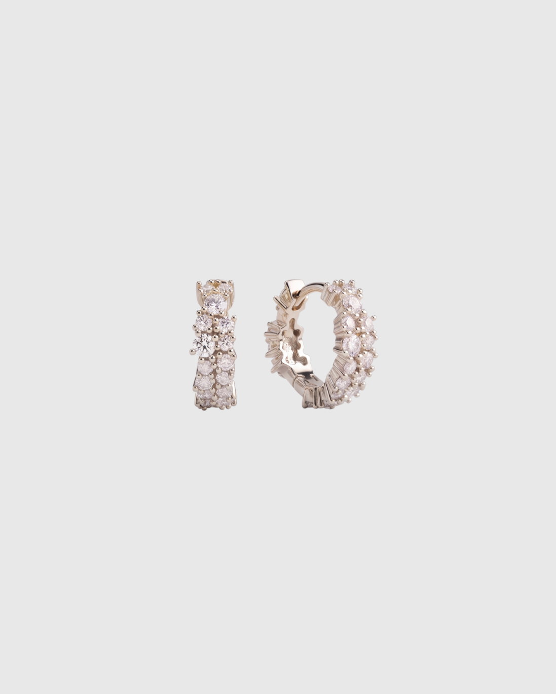 Gathered Crystal Huggie - 8mm