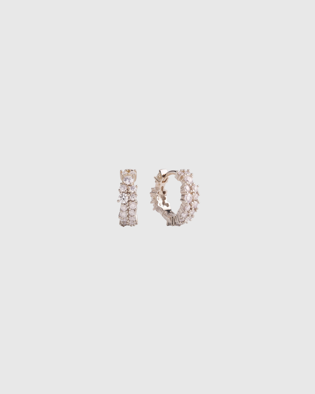 Gathered Crystal Huggie - 6mm