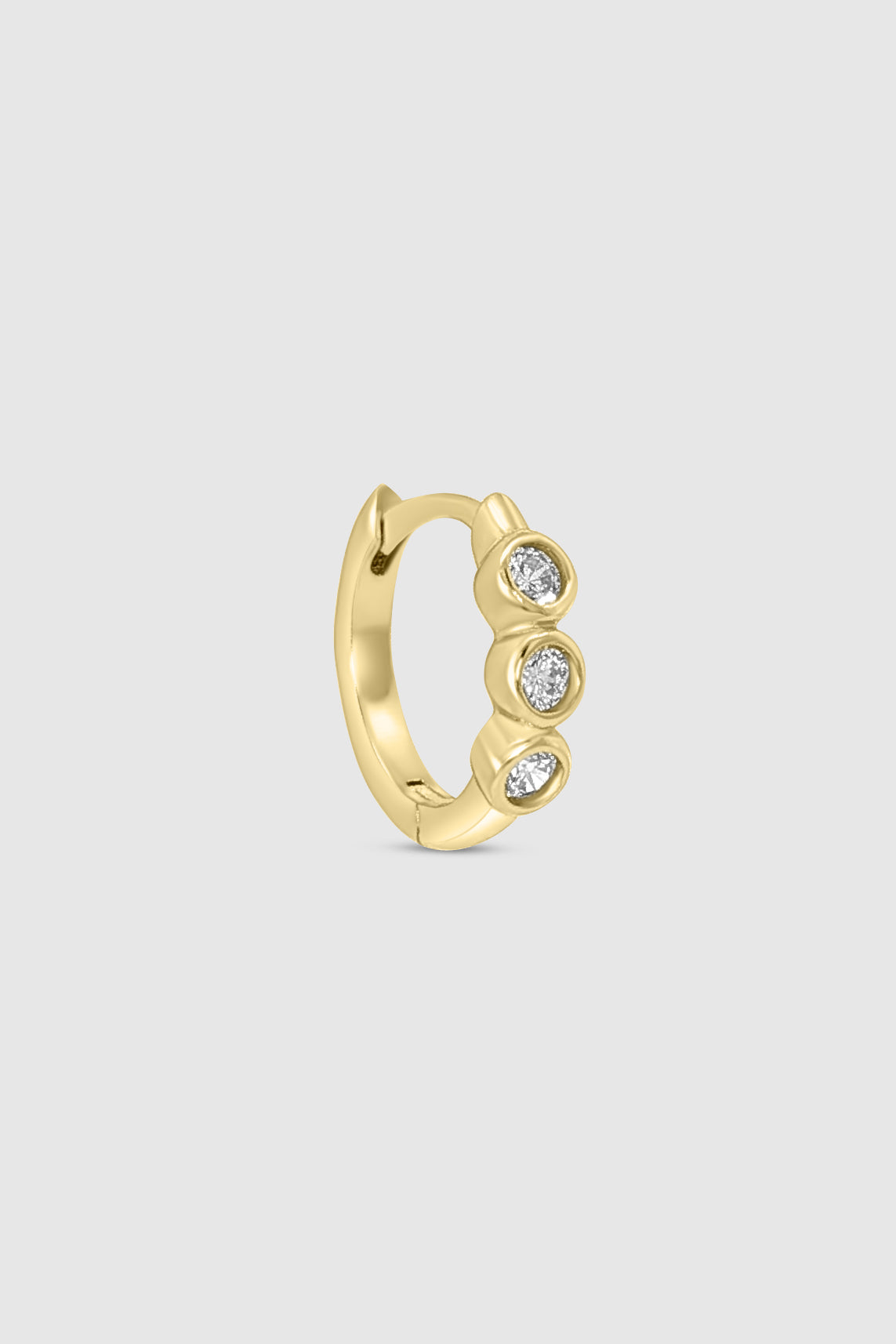 Triple Bezel Crystal Huggie