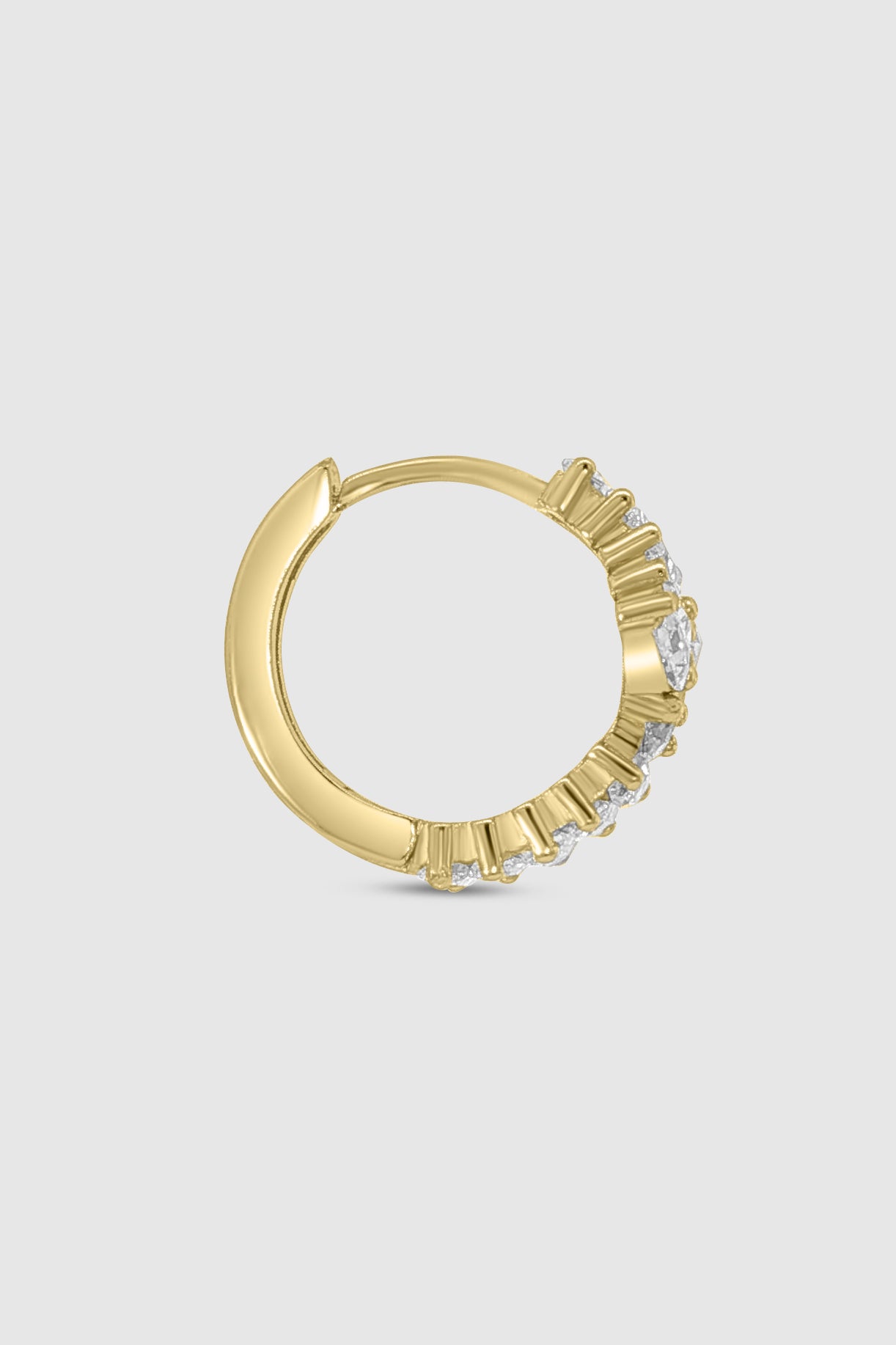 Offset Crystal Huggie