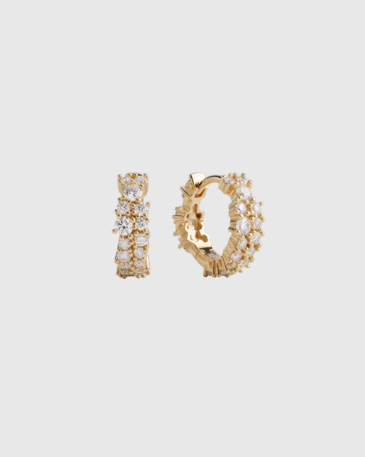 Gathered Crystal Huggie - 10mm