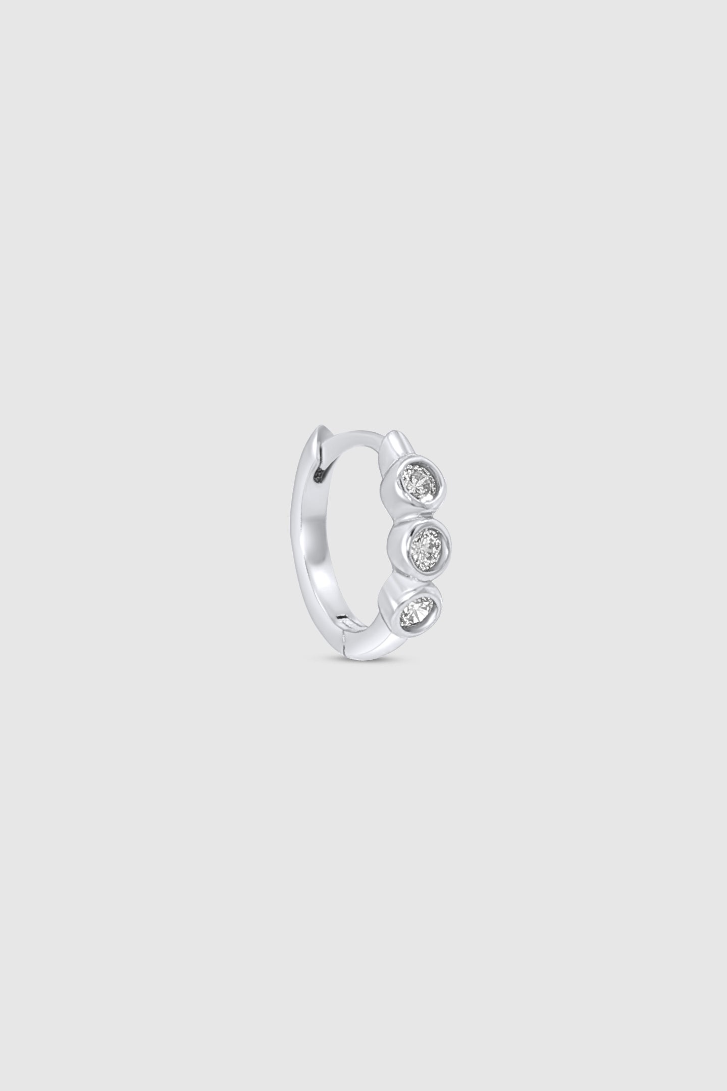 Triple Bezel Crystal Huggie