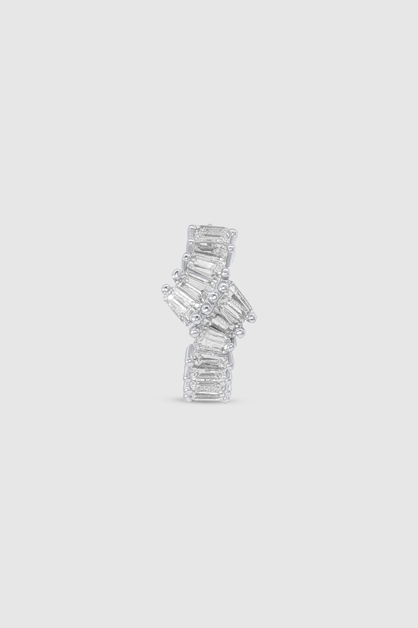 Offset Crystal Huggie