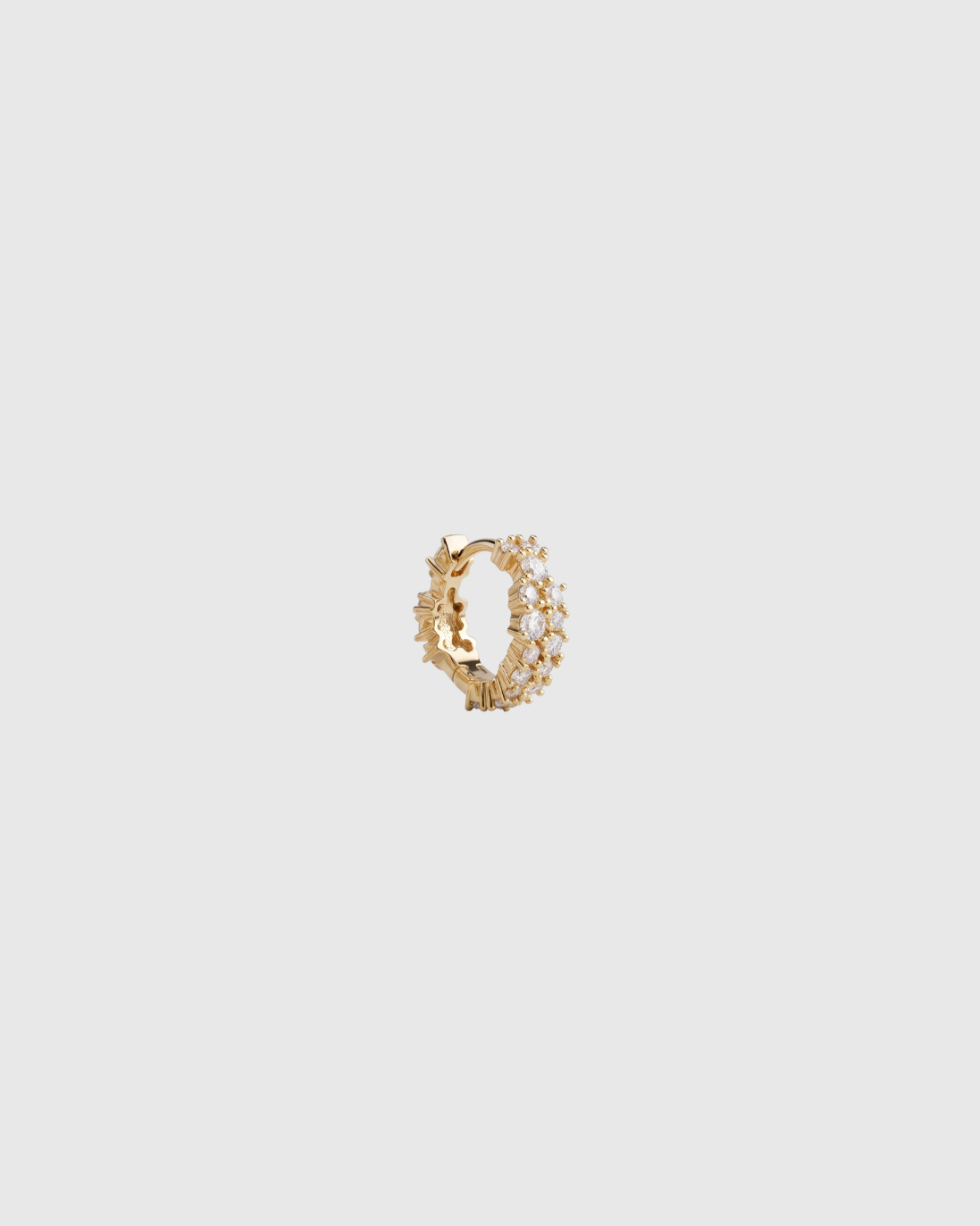 Gathered Crystal Huggie -  6mm