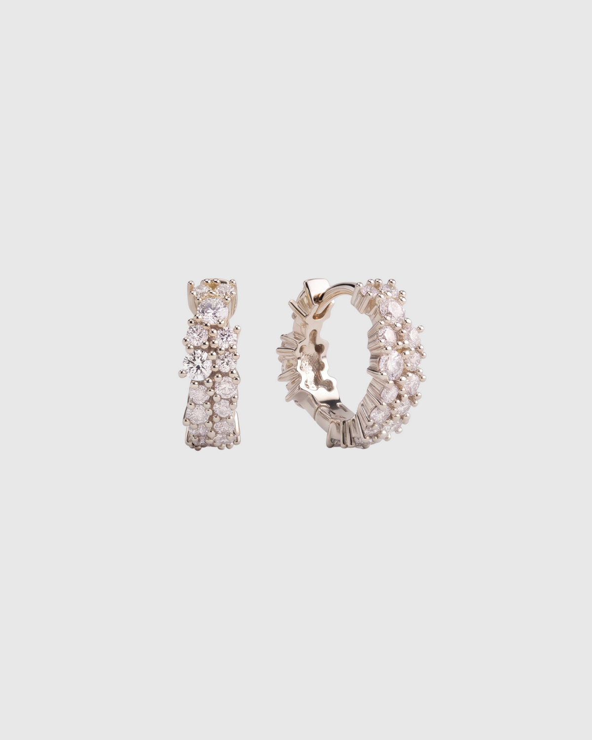 Gathered Crystal Huggie - 10mm
