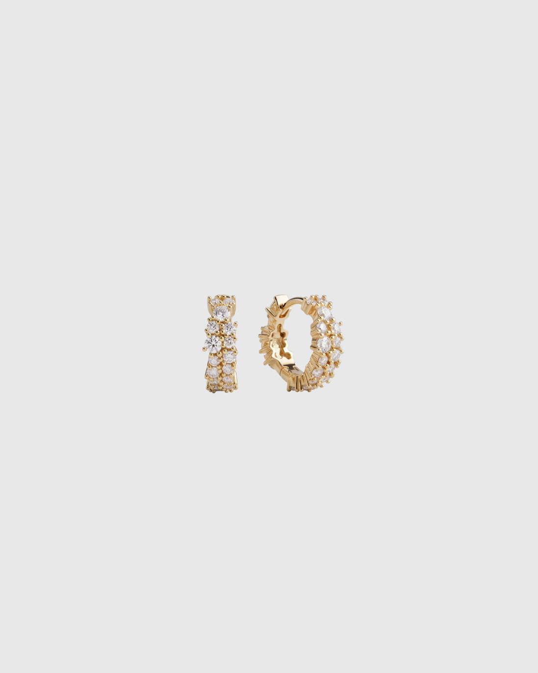 Gathered Crystal Huggie -  6mm