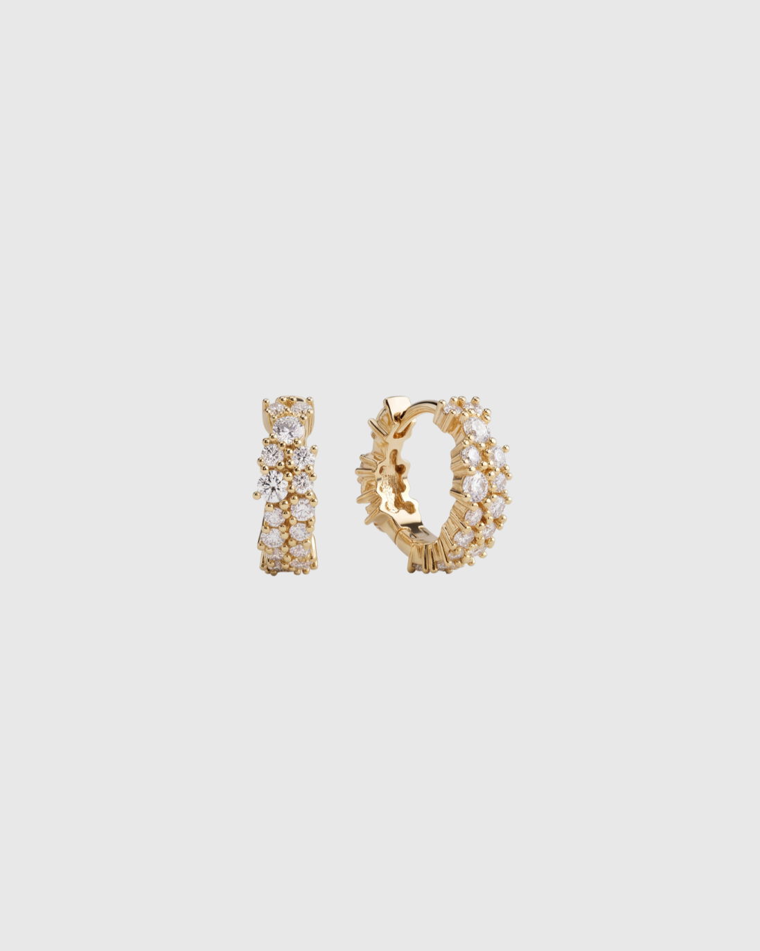 Gathered Crystal Huggie -  8mm