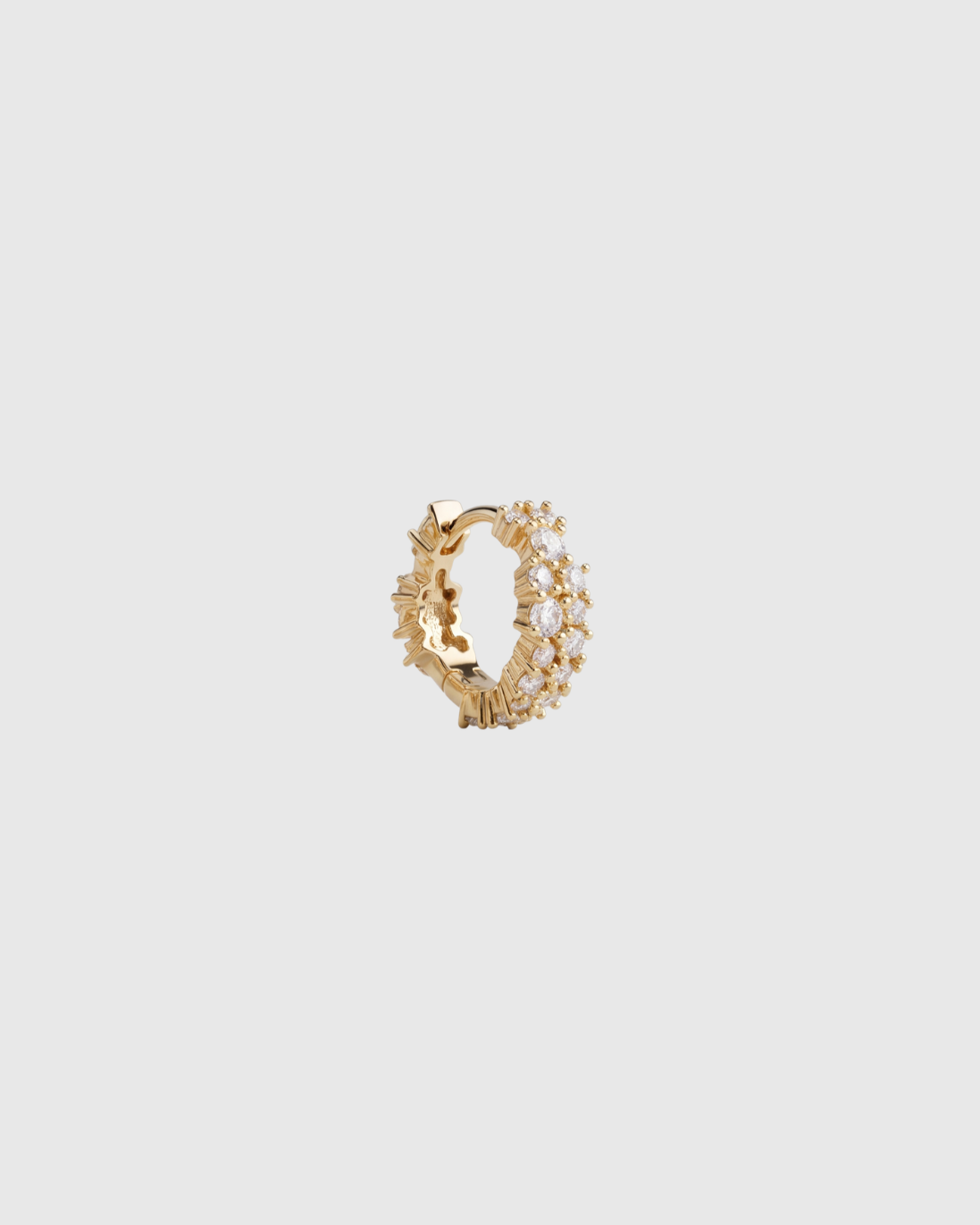 Gathered Crystal Huggie -  8mm