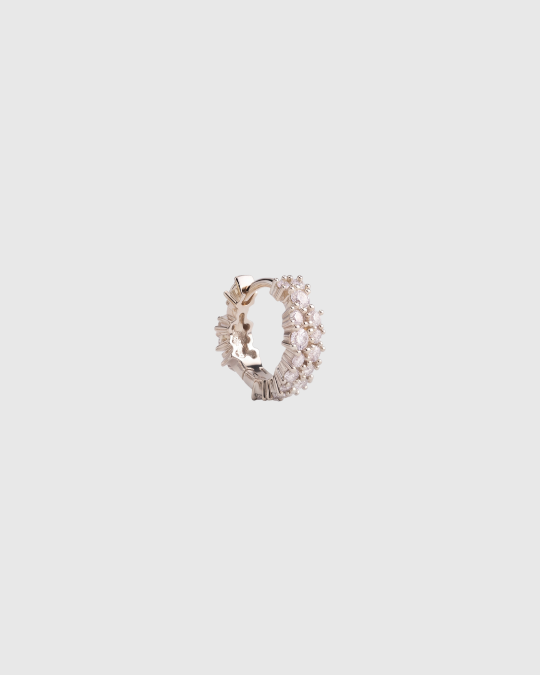 Gathered Crystal Huggie -  8mm