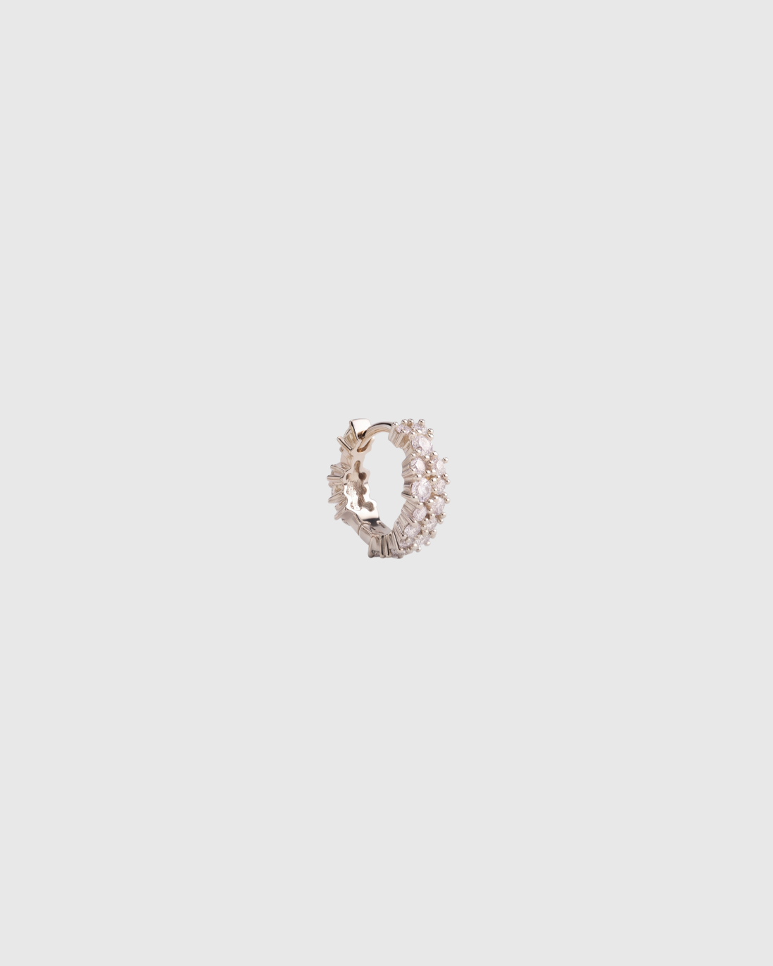 Gathered Crystal Huggie -  6mm